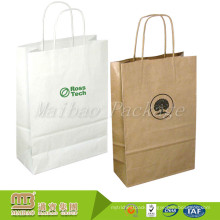 Premium Quality Custom Design Printed Recycle Shopping White Paper Kraft Bags